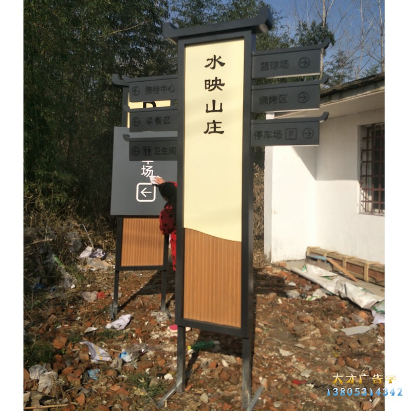户外景区不锈钢烤漆指示牌